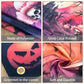 LDWLYW Pink Halloween Backdrop Banner 5x3 ft Spooky Witch Decor for Kids, Black Ghost Haunted House Party Background