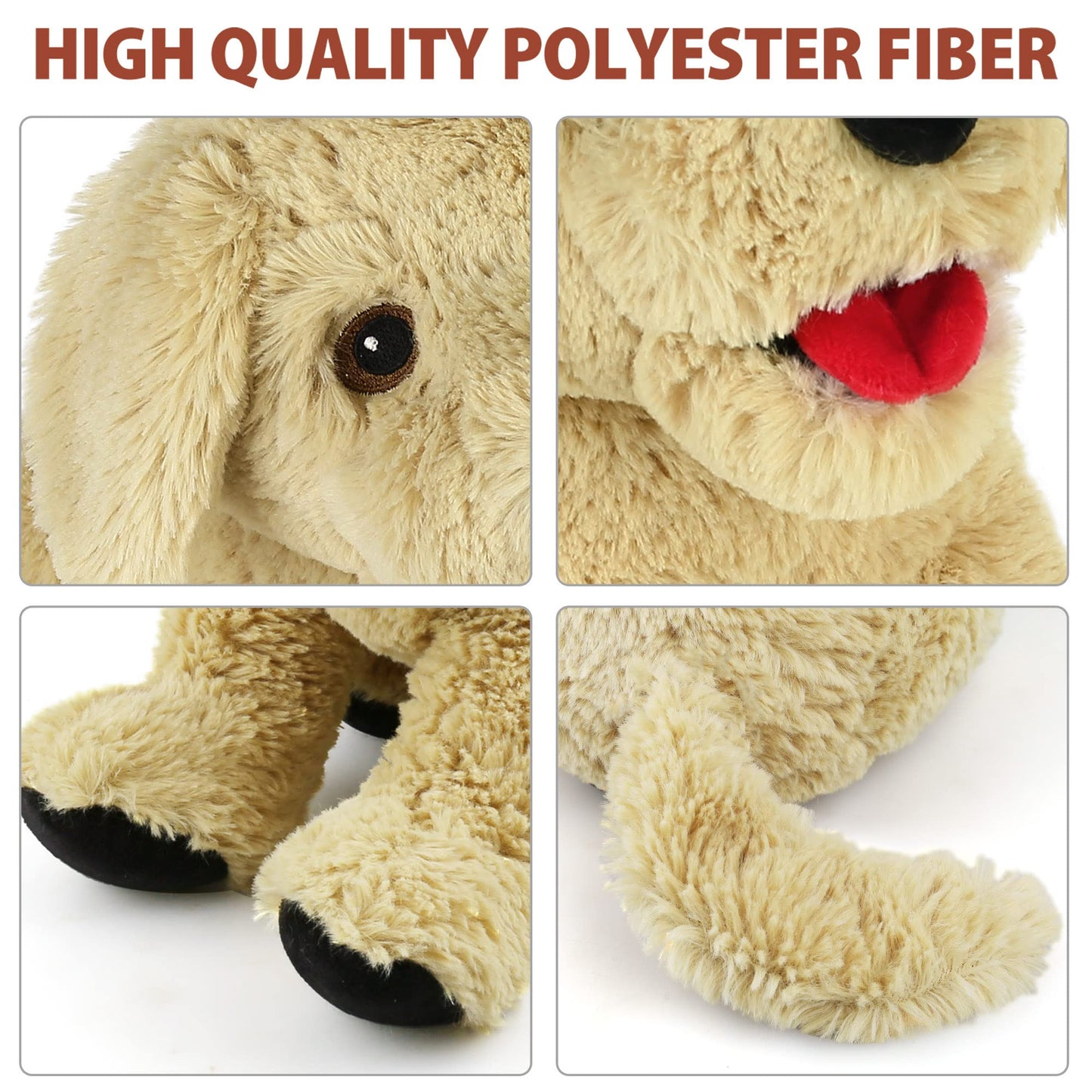 LotFancy Dog Stuffed Animals, 12 inch Cuddly Golden Retriever Stuffed Animals, Sitting Puppy Dog Plush Toy, Birthday Gift for Ki