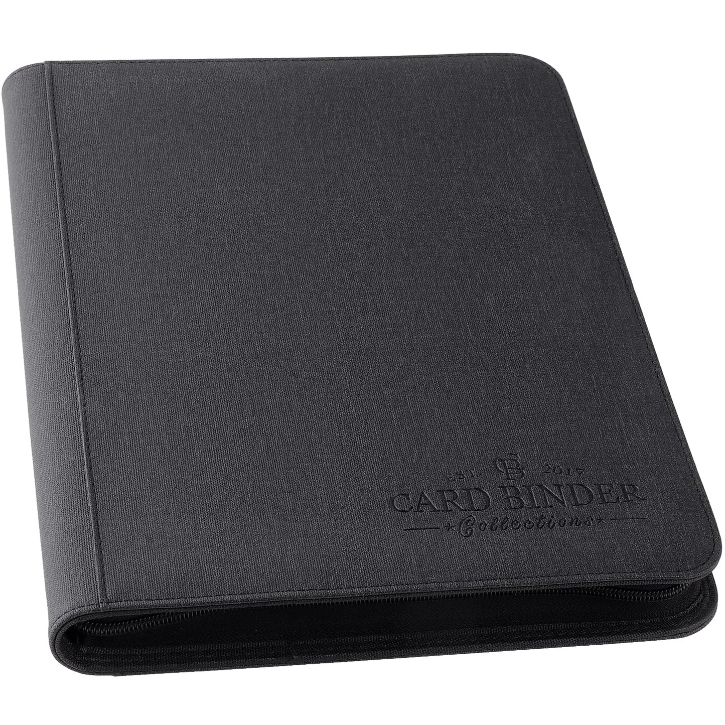 Foalgo 9 Pocket Card Binder, Premium Zip Trading Card Binder, 540 Double Sided Pocket Pu Collection Binder, Collector Album, Card Folder For Mtg, Tcg, Sports Cards (Black)
