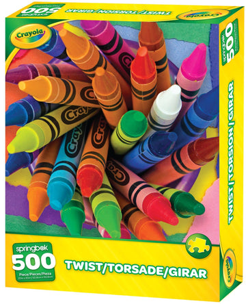 Springbok 500 Piece Jigsaw Puzzle - Crayola Twist - Unique Cut Cardboard - 18"x23.5" - Made in USA