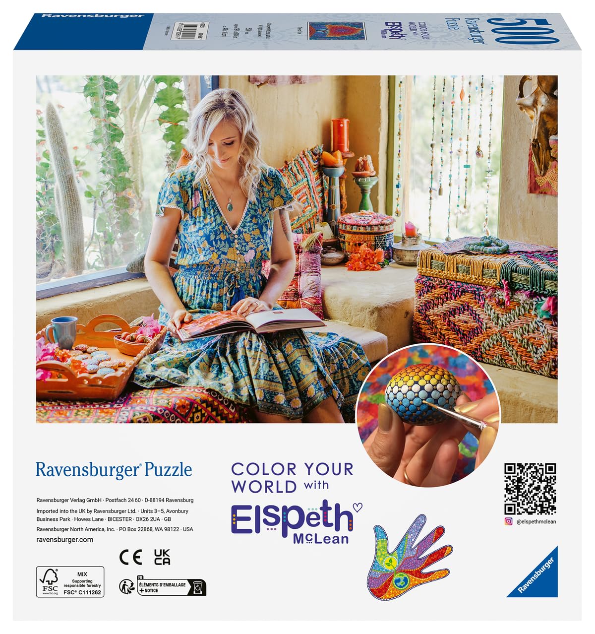 Ravensburger 500 Piece Jigsaw Puzzle - Tree of Life, Multicolor, Cardboard, Model 80686, Handcrafted in Germany