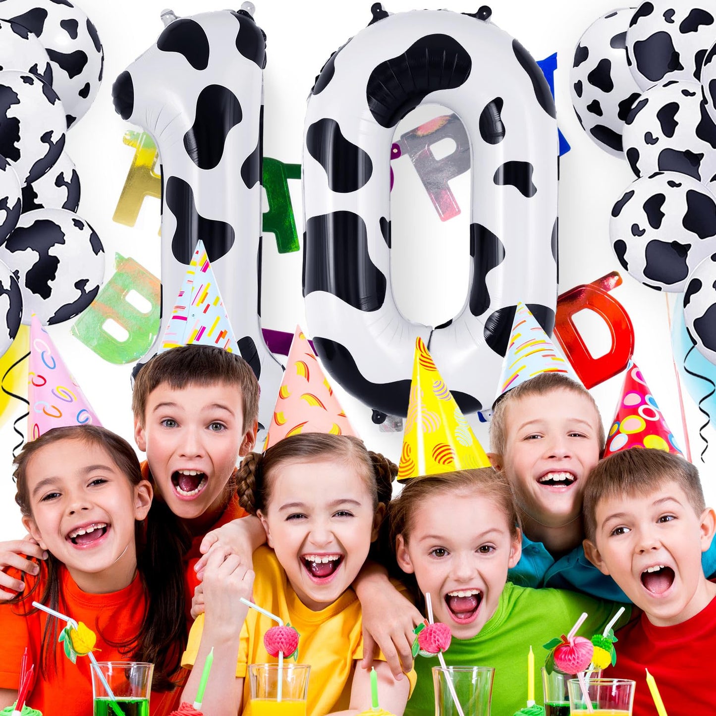 Cow Print Number 0 Balloon, Large 40 Inch Cow Number Birthday Balloons, Foil Mylar Number 0 Balloons For Birthday Party Decorati