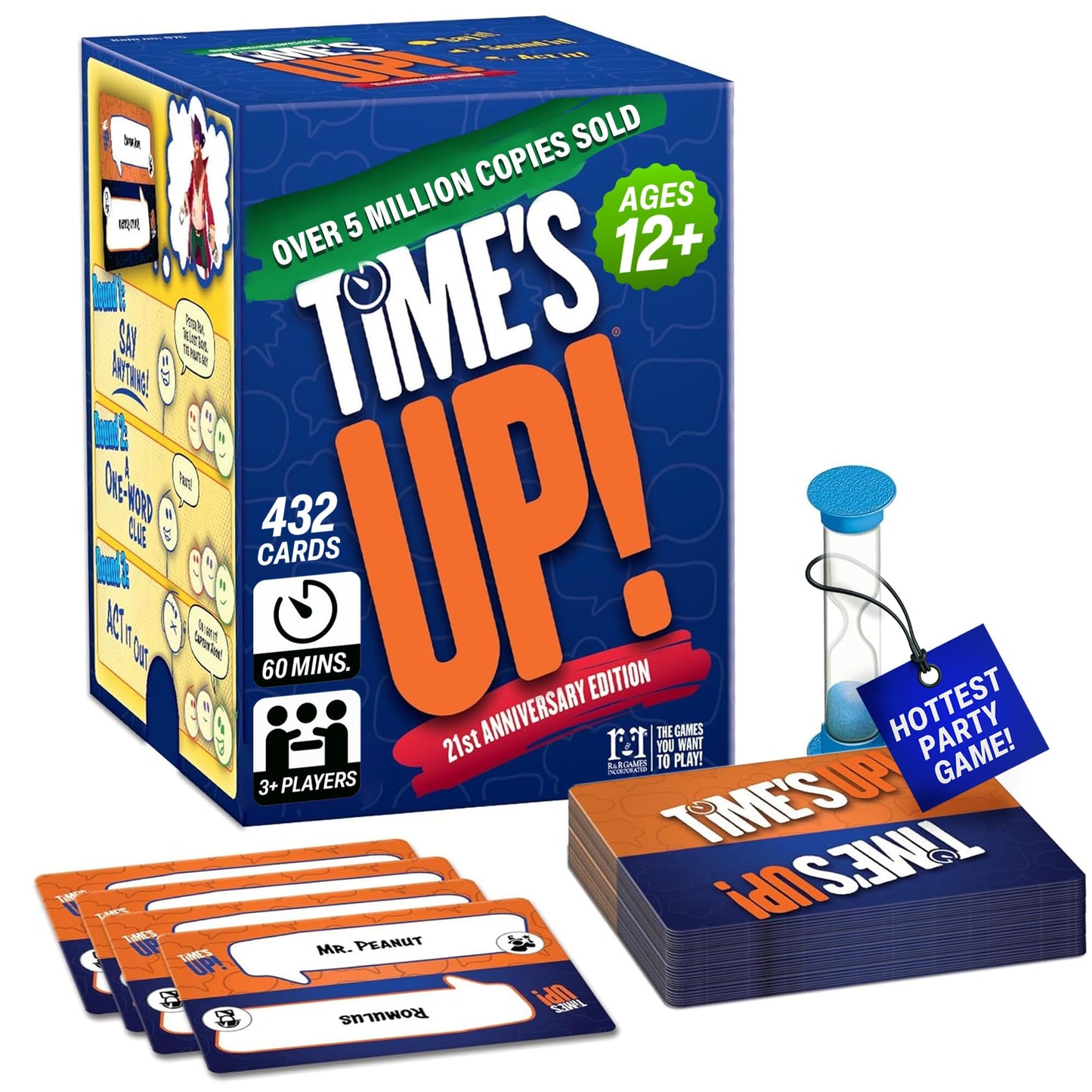 R&R Games Time's Up Party Game - Award Winning Cardstock - Orange and Blue - Model 975