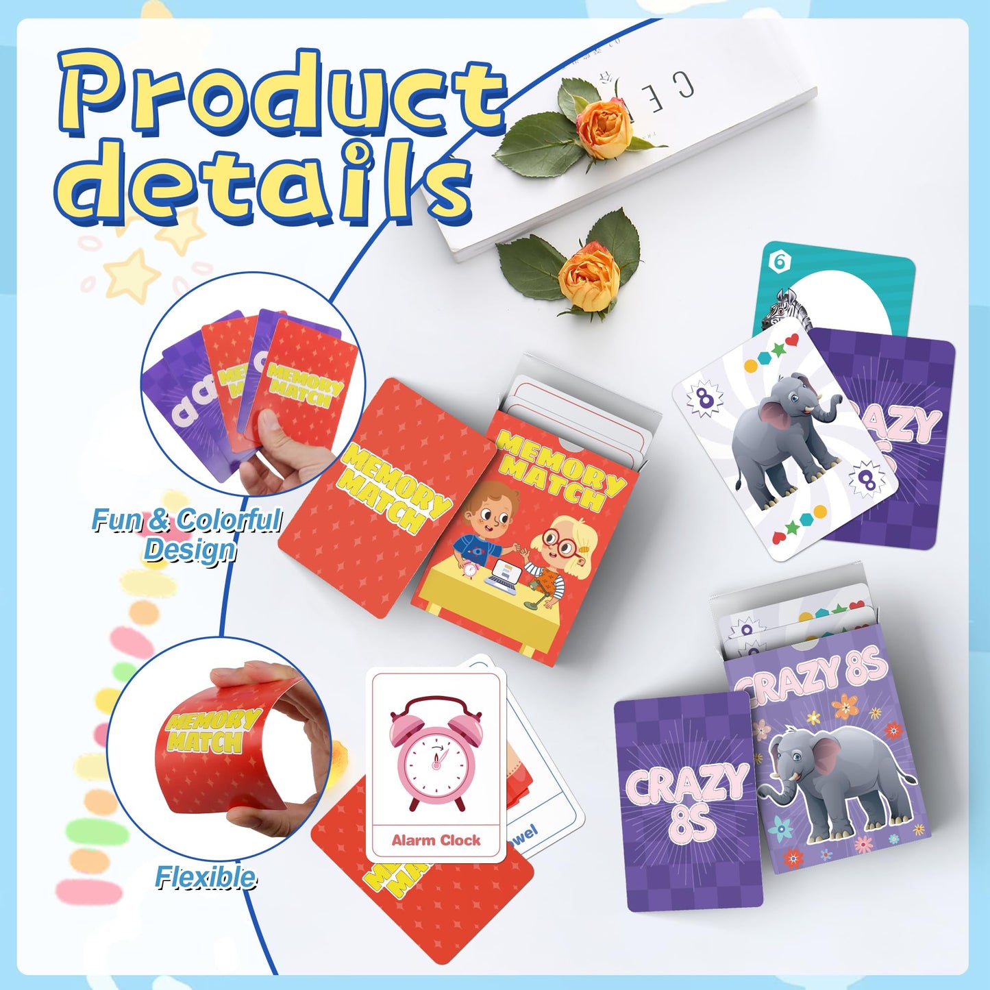 Card Game, Card Games for Kids Ages 4-8, Easy to Learn, Easter Basket Stuffers Gifts Ideal, Fun for Family Game Night Party Trav