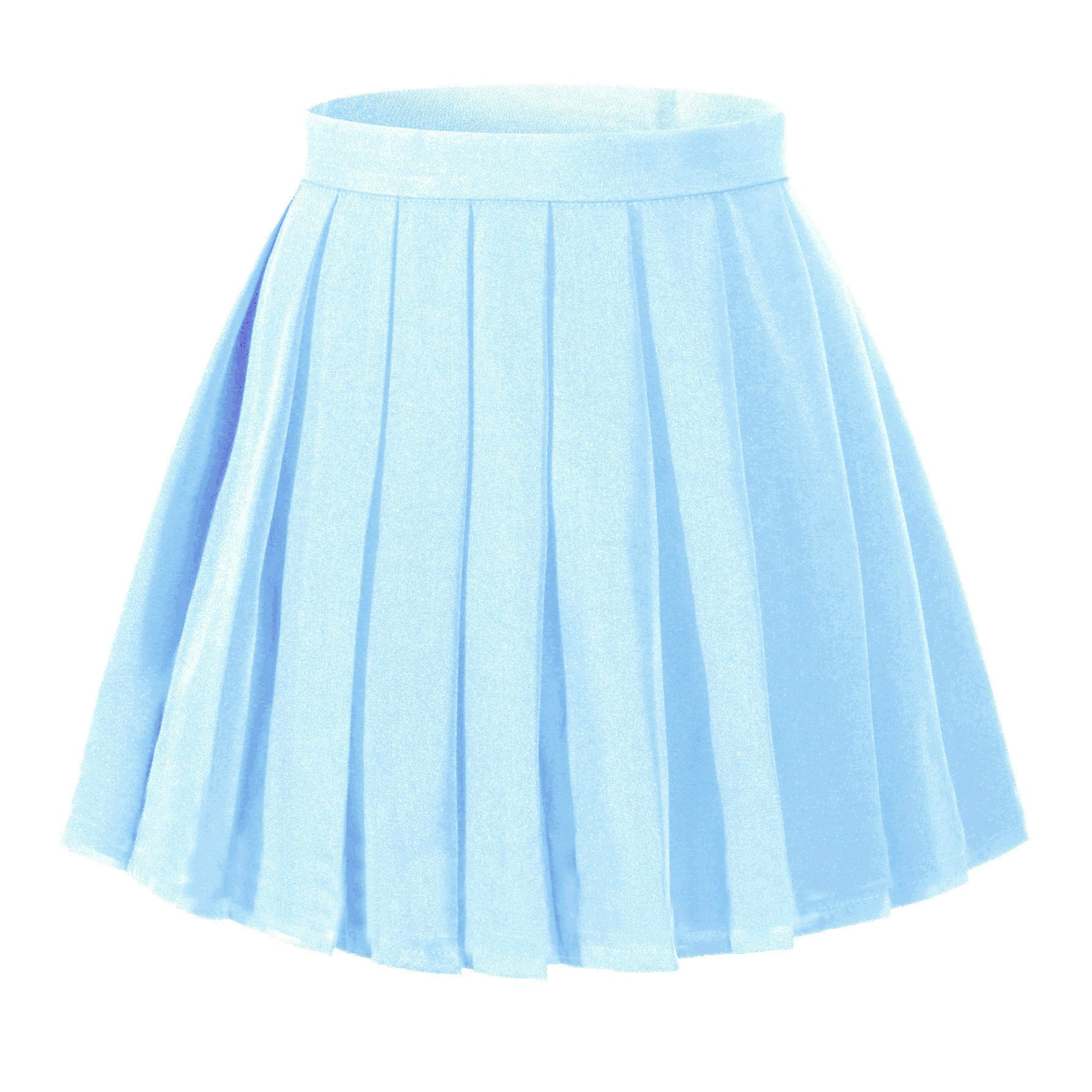 Beautifulfashionlife Girl'S Pleated Solid Skater Skirt Cosplay Costumes Skirts (M,Sky Blue)
