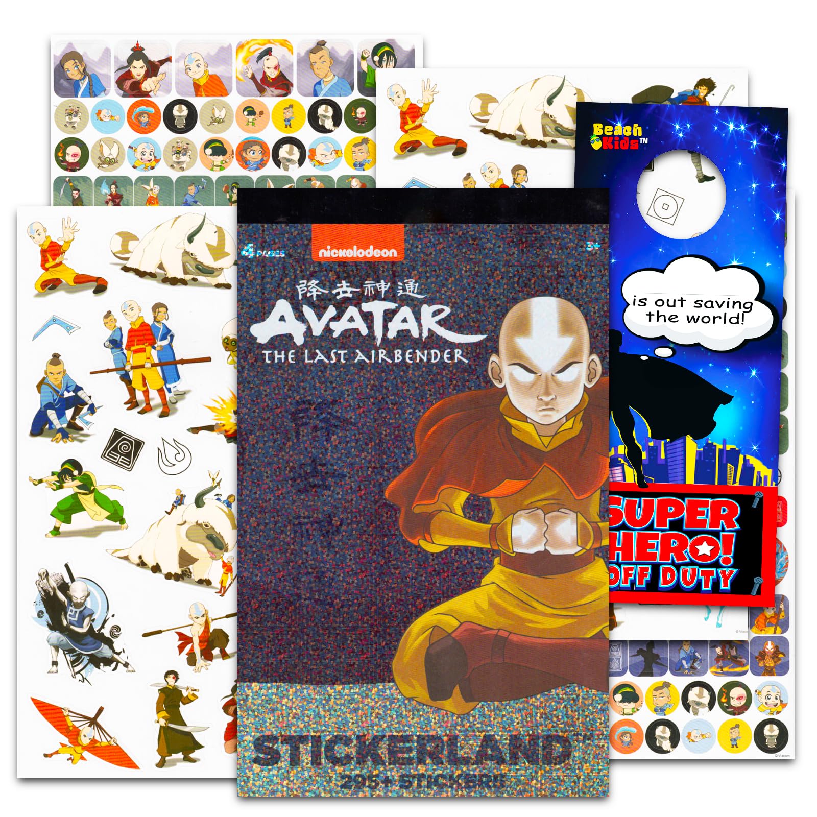 Avatar The Last Airbender Stickers Set - Bundle with 200+ Avatar Stickers for Kids Featuring Aang  Appa  Momo  Katara  Zuko  More | Avatar Party Supplies for Boys  Girls-New