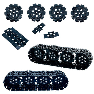 Miutrue 108Pcs Technical Parts Tank Track Wheels Treads Chain Links Motorcycle Car Accessories Building Blocks Toys For 6-12 Yea