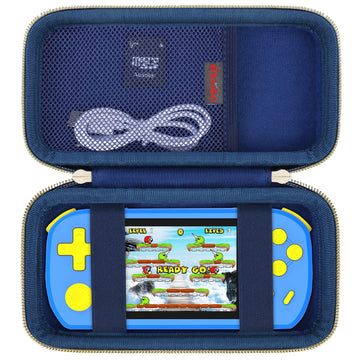 Elonbo Carrying Case for TEBIYOU/ Great Boy/ Beico Handheld Game Console Retro Video Games  Portable Gaming Player Travel Storage Cover  Mini Arcade Electronic Toy Holder Bag  Blue+Blue