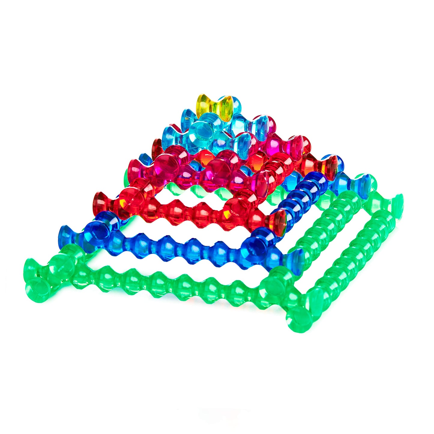 Popular Playthings Playstix Translucent Set Construction Toy Building Blocks 105 Piece Kit