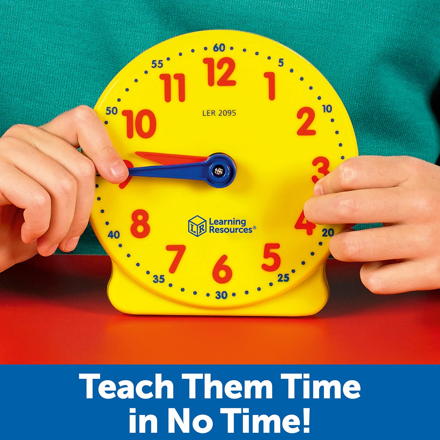 Learning Resources Big Time Student Clock, Teaching & Demonstration Clock, Develops Time And Early Math Skills, Ages 5+, Clock For Learning, 12 Hour,Back To School Gifts