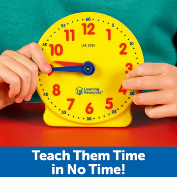 Learning Resources Big Time Student Clock, Teaching & Demonstration Clock, Develops Time And Early Math Skills, Ages 5+, Clock For Learning, 12 Hour,Back To School Gifts