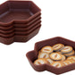 Feldherr Shell Expansion Pack - 6 Single-Colored Token Trays For Board Game Accessories, Tokens, Meeples And Other Small Items, Color:Brown