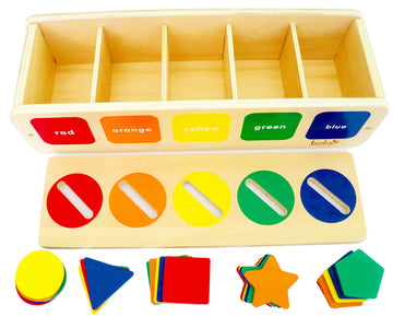 Dailyfunn Montessori Toys Color&Shape Sorting Learning Matching Box For Baby Toddlers 1-3 Year Old
