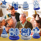 8Pcs Blue 80Th Birthday Decorations Navy Blue Silver Happy 80Th Birthday Table Honeycomb Centerpieces For Table Decor 80Th Birthday Table Topper For Men Women 80Th Birthday Anniversary Party Supplies