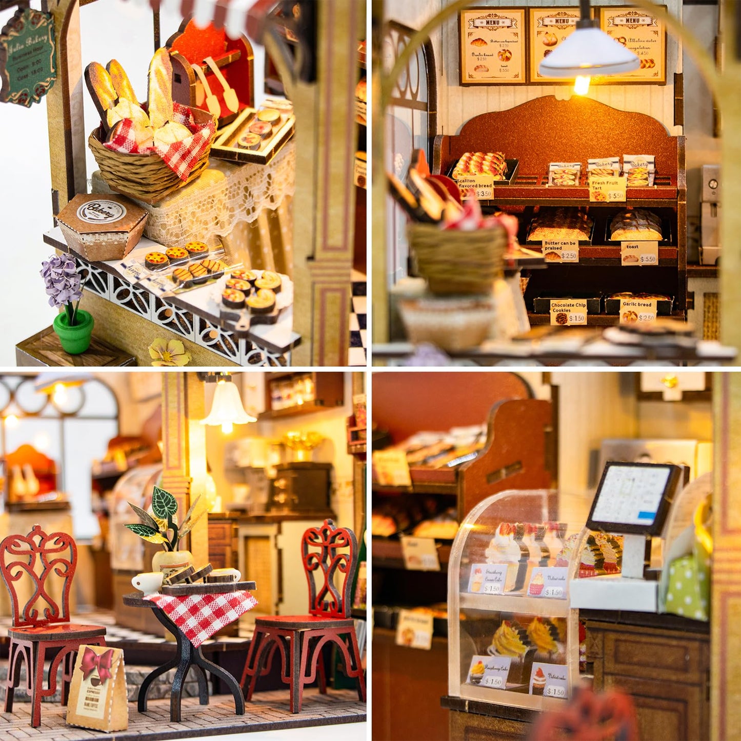 Spilay Dollhouse Miniature with Furniture,DIY Wooden Crafts Magic Doll House Mini Handmade Kit,1:24 Scale Creative Room Idea Gif