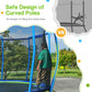 Zupapa Trampolines No-Gap Design 1500 LBS Weight Capacity 16 15 14 12 10 8FT for Kids Children with Safety Enclosure Net Outdoor