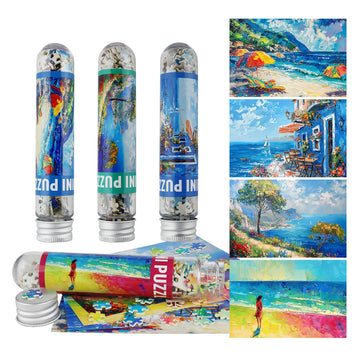 Misitu Small Jigsaw Puzzles For Adults Challenging Puzzle Small Puzzles Mini Jigsaw Puzzles For Adults 150 Pieces Micro Tiny Puzzels Beach Art Puzzles Travel Puzzles 6 X 4 Inches, 4 Packs