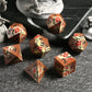 Metal Dice Set DND, DNDND 7 PCS Metallic Flowers D&D Dice with Gorgeous Gift Case for D&D Dungeons and Dragon Tabletop Game (Bro