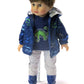 American Fashion World Dinosaur Raincoat Set for 18-Inch Dolls | enhanced Quality & Trendy Design | Dolls Clothes | Outfit Fashions for Dolls for Popular Brands