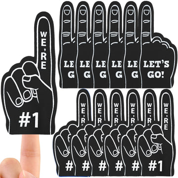 Seevor 12Pcs Foam Finger Mini Foam Fingers 5 Inch Cheerleading Foam Finger For Sports Events Games Themed Birthday Party (Orange