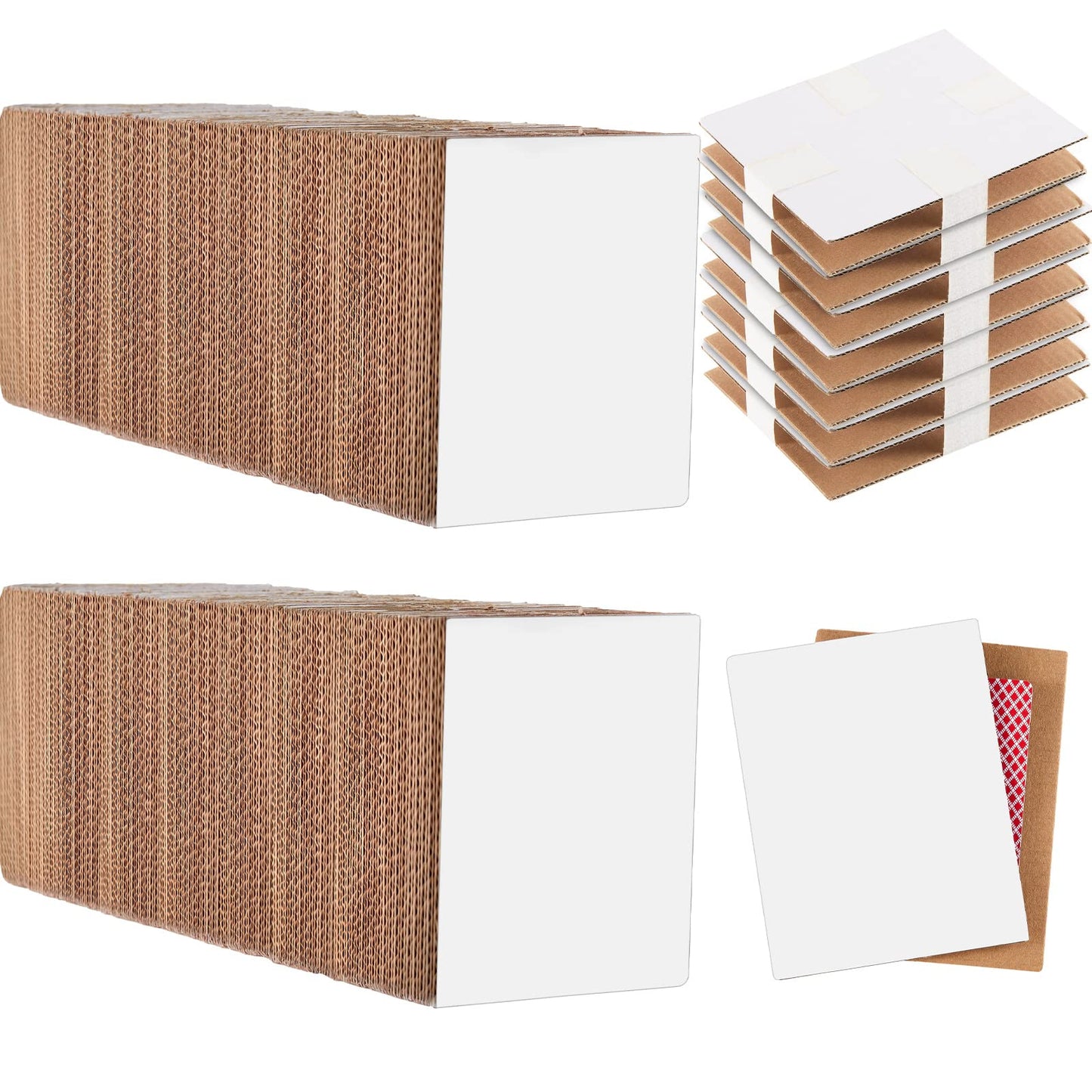 Lewtemi 200 Pcs Trading Card Shipping Protectors 4 x 6 Inches Corrugated Cardboard Sheets Mailing Protector Mail Shipping Stiffe