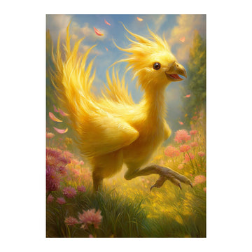 Katomula 100 Mtg Card Sleeves With 100 Inner Sleeve, Textured Back Art Sleeves, Fit Standard Size Cards- Chocobo