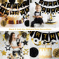 meowtastic Birthday Decorations, Happy Birthday Banner with Honeycomb Balls, Star Hanging Swirl Streamers, Circle Dot Garland, H
