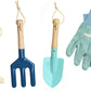 Kinderific Gardening Set for Kids - Tool Kit with Tote Bag, Spade, Watering Can, Rake, Fork, Trowel & Gloves - Blue - Model KM1GS06Y