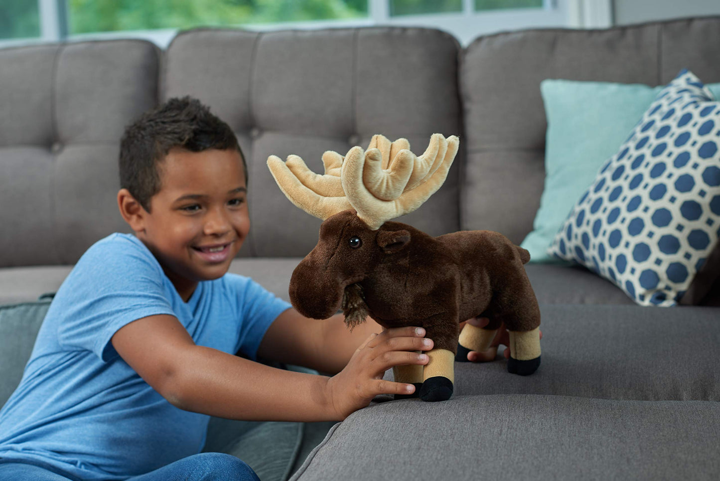 WILD REPUBLIC Moose Plush Stuffed Animal, Cuddlekins, 12 Inches, Polyester, Model 11038