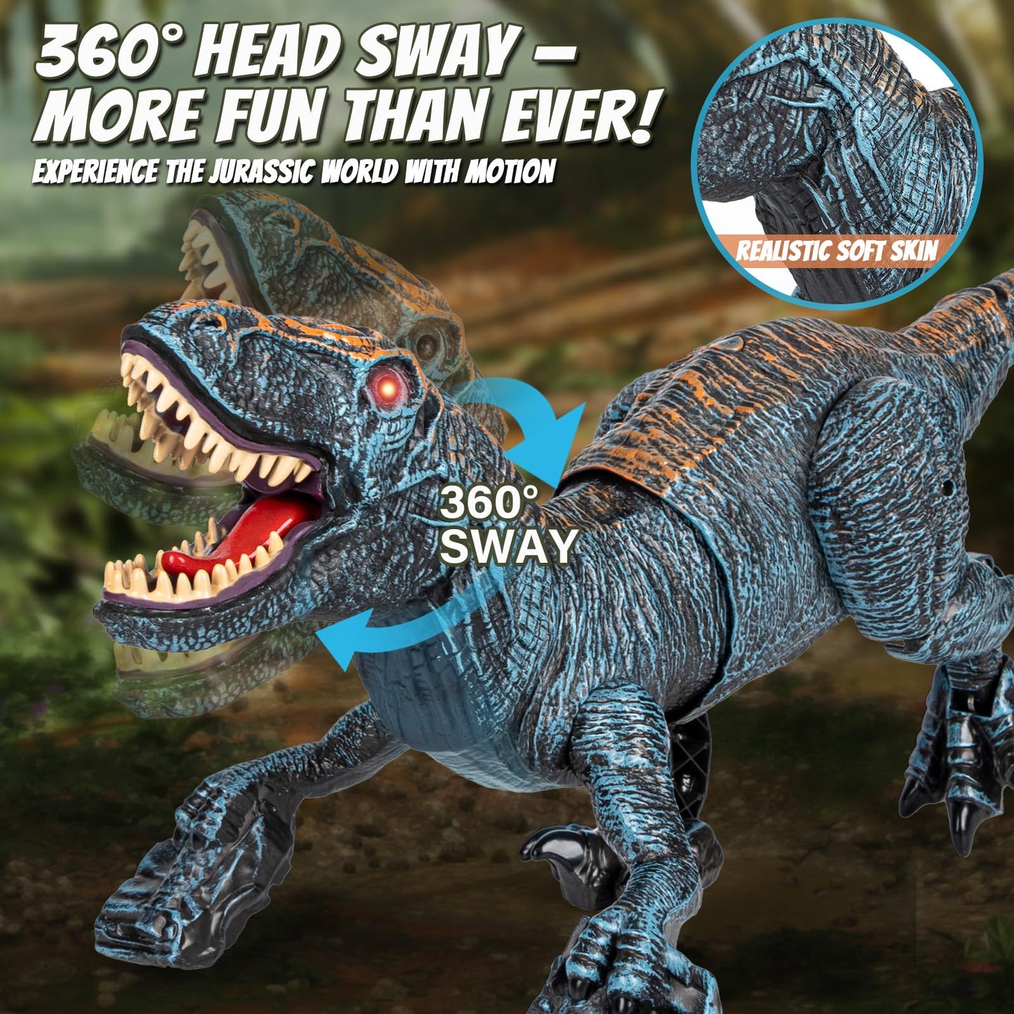 Lozadia Remote Control Dinosaur Toys for Kids 3-5 5-7 8-12 yr  Large T-Rex Dinosaur Toys with 360 Swaying Head  Mist Spray & Roar  Realistic Walking Robot Dino Toy  Best Birthday Gifts for Boys Girls