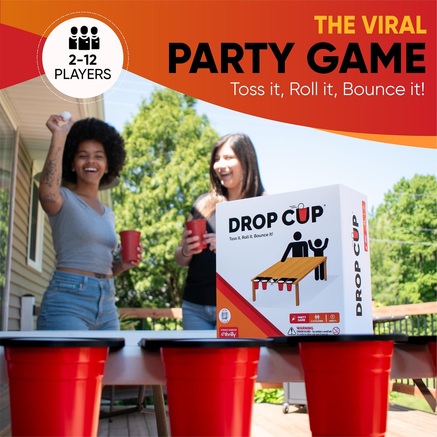 Drop Cup Clip and Play Table Pong Game - Fun for All Ages, Plastic, AB8578, Transform Any Surface into a Party Zone