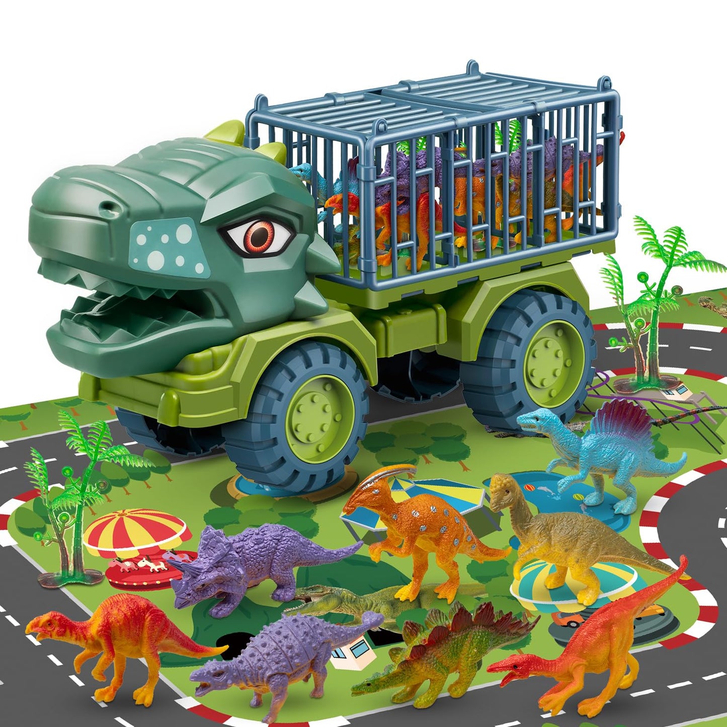Niwoed Dinosaur Truck Toys For Kids 3-5, Tyrannosaurus Transport Vehicle Carrier Car Toys With 8 Dino Figures, Dinosaur Playset Toys For 3 4 5 6 7 8 9 10 Years Old Boys Girls Kids Birthday Gifts