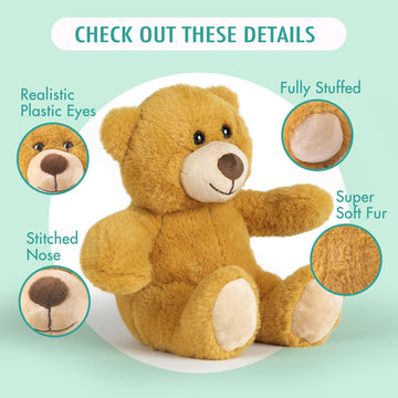 Benben Teddy Bear Stuffed Animal, Set Of 3, 8 Inch Stuffed Bear Plush Toy For Kids, Baby Shower Decoration For Boys, Girls, Gift For Girlfriend, Valentine'S Day