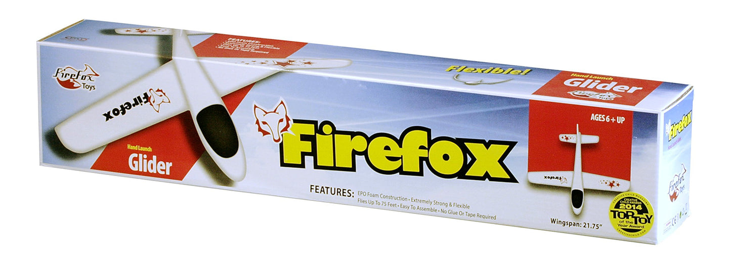 Fire Fox Hand Glider - 22.75'' Wingspan, Durable EPO Foam, White, Model 639713363319, Glides 75 Feet, Perfect for Backyard & Parks