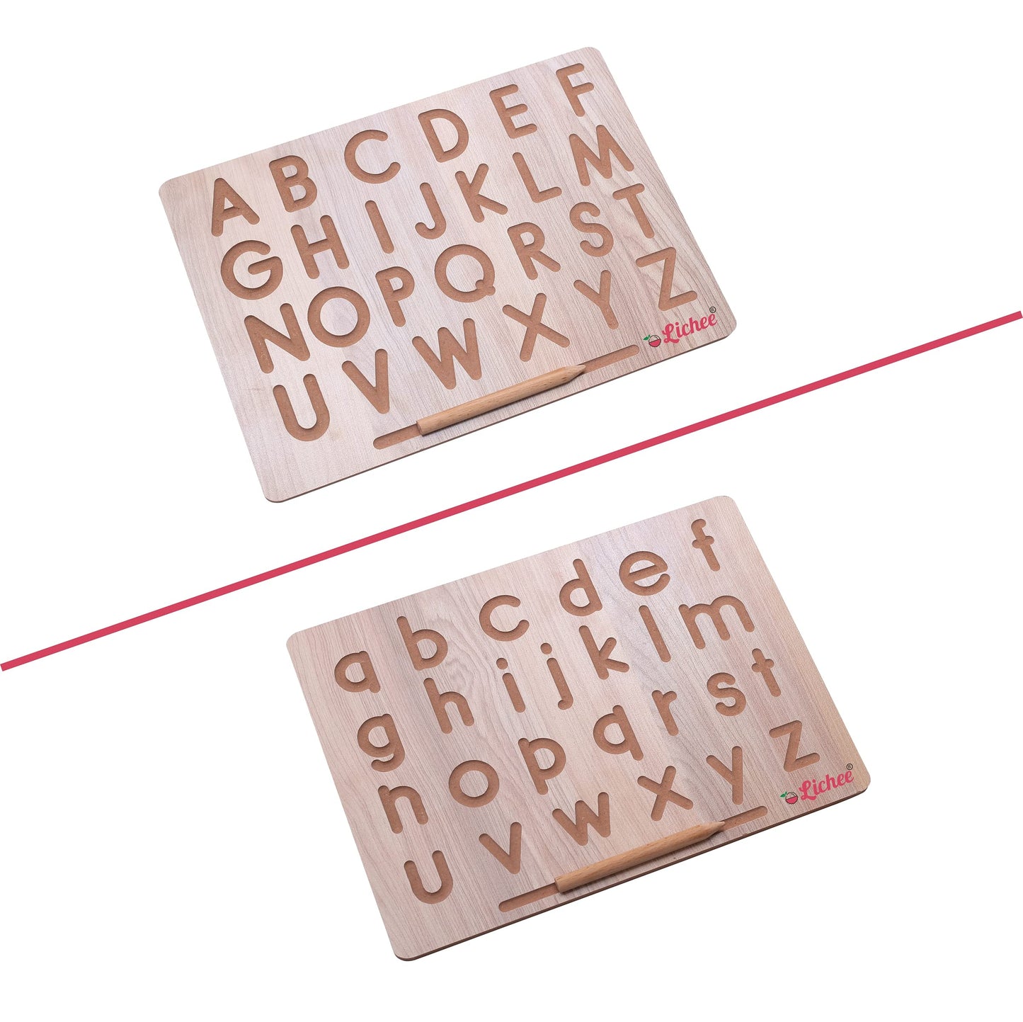 Lichee English Alphabet Tracing Board With Dummy Pencil | Capital Word Acbd And Small Word Abcd | Educational Puzzle Toys For 2+