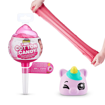 Oosh Slime Cotton Candy Cuties Series 2 By Zuru (Pink) Scented, Squishy, Fluffy, Soft, Stretchy, Stress Relief, Party Favors, Non-Stick With Collectible Cutie Slow Rise Toy