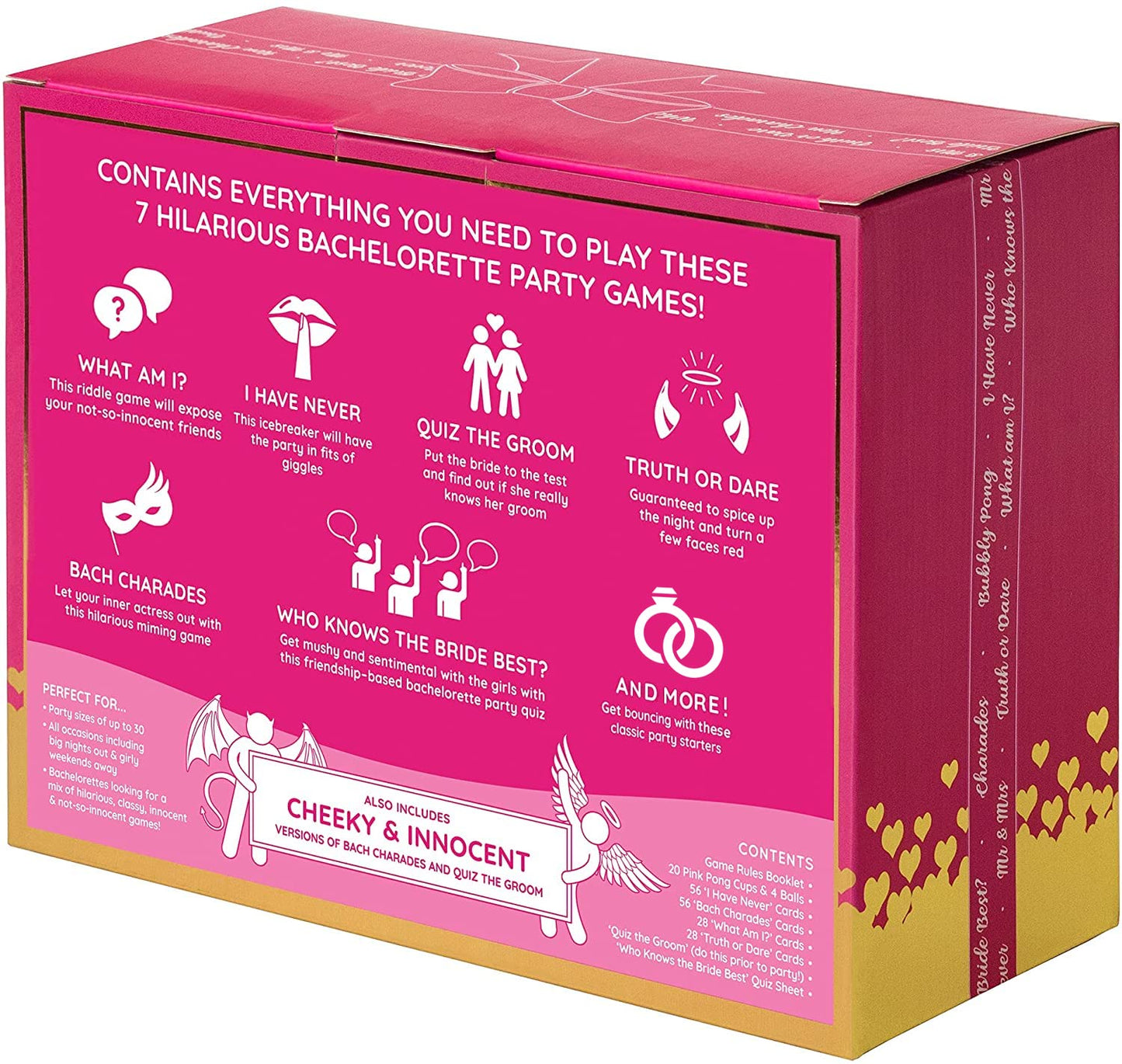 Gutter Games Bachelorette Bundle - Fun Party Games, Portable, Pink, Includes Clean & Twisted Games for Bride-to-Be