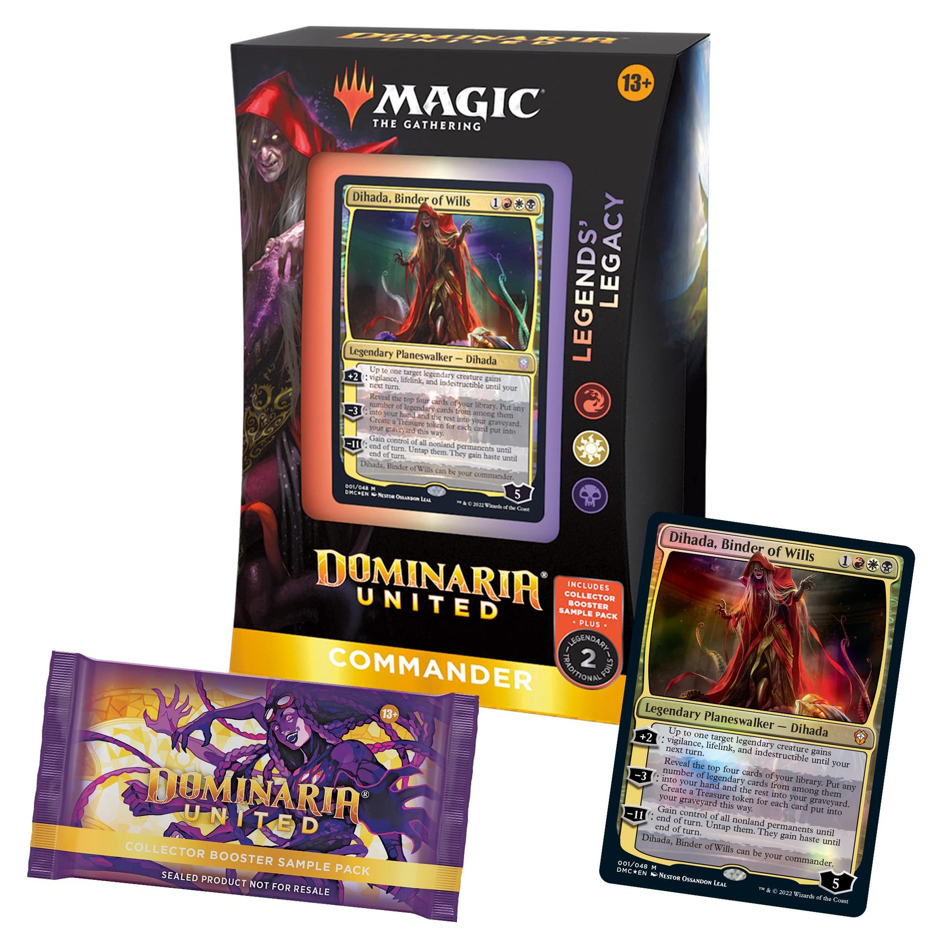 Magic: The Gathering Dominaria United Commander Deck - Legends Legacy + Collector Booster Sample Pack