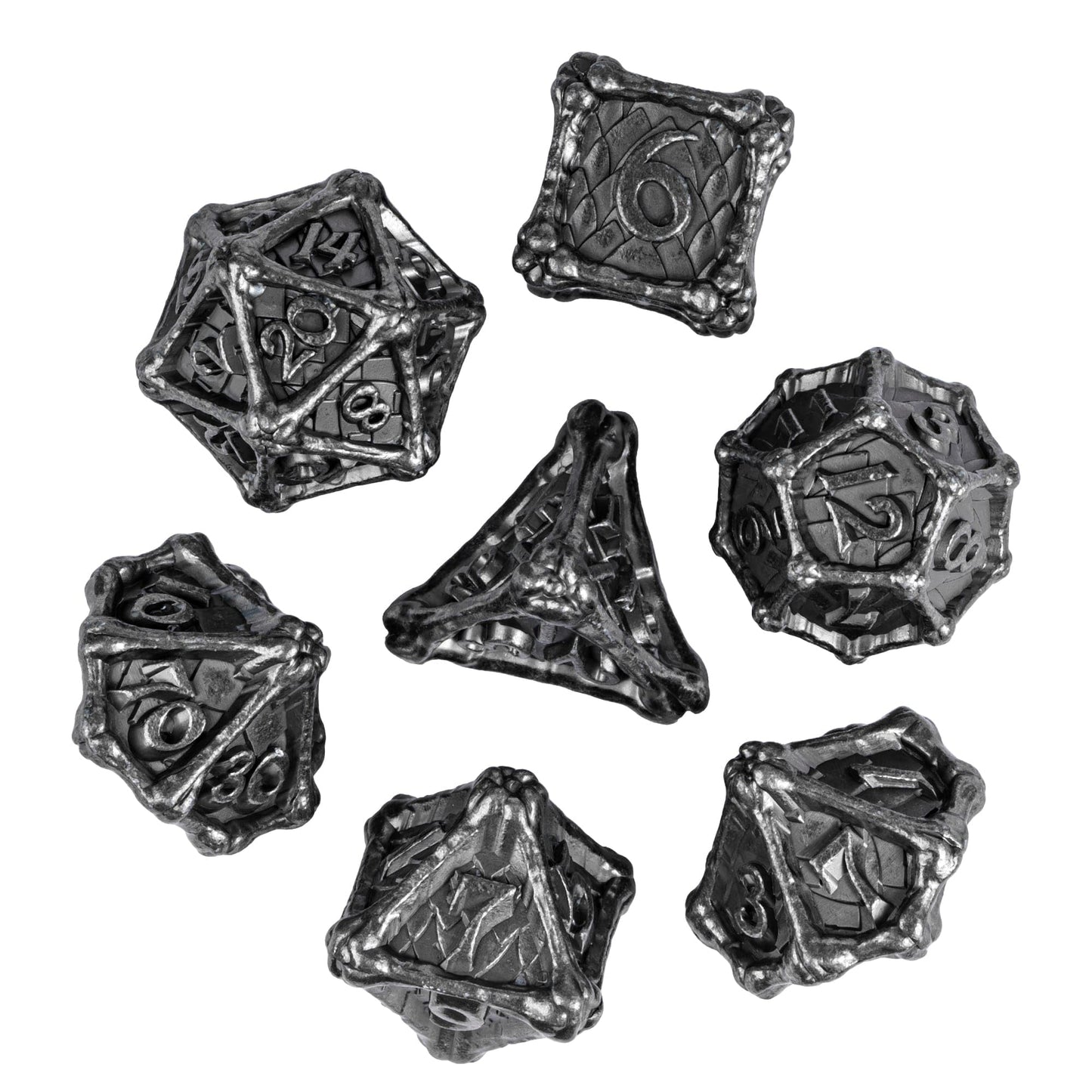 Udixi Metal Dnd Dice Set, 7Pcs Metal Polyhedral Dice Set D&D For Role Playing Games