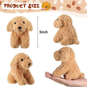 8-Piece Assorted Plush Pets Set - 5 Inch Cute Stuffed Animals For Kids, Classroom & Halloween Themed Party Supplies (Squatting Dog)