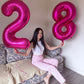 18 Balloon Number, Hot Pink Number 18Th Birthday Balloons 40 Inch, 18 Years Old Hot Pink Birthday Decorations For Boys Girls, 18