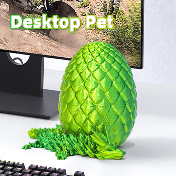 Flavery Dragon Egg - 3D Printed Egg With Flexible Pearly Sheen Dragon Inside, 3D Printed Surprise Gift, Articulated Dragon Egg F