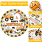 25 Guests Construction Birthday Party Plates Napkins Forks Supplies Set Dump Truck Party Disposable Tableware Paper Plates Dinne
