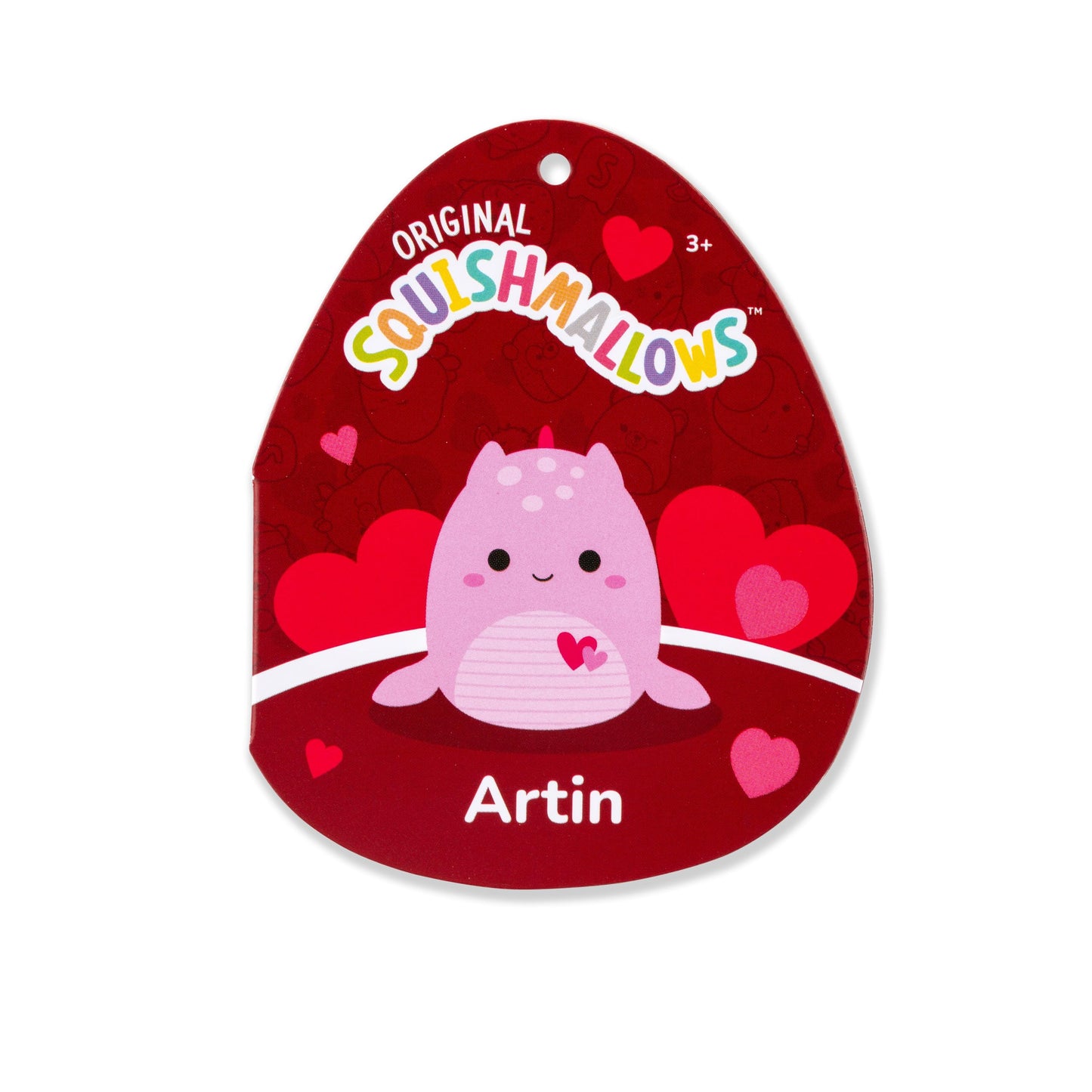 Squishmallows Original 12In Artin The Pink Loch Ness Monster With Hearts - Official Jazwares Valentine Plush (Medium)