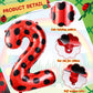 Lunmon 40 Inch Ladybug Large Number 2 Balloon 40 Inch Ladybug Balloon Birthday Decorations Supplies Black Red Polka Dots Ladybir