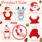 Christmas Silicone Teether for Babies - 2ooya 3Pcs Santa Penguin Deer Soothe Teething Chew Toy Infant Toddler Sore Gums Relief Teether Toy The First Christmas Gift Baby Shower for Newborn Boy Girl