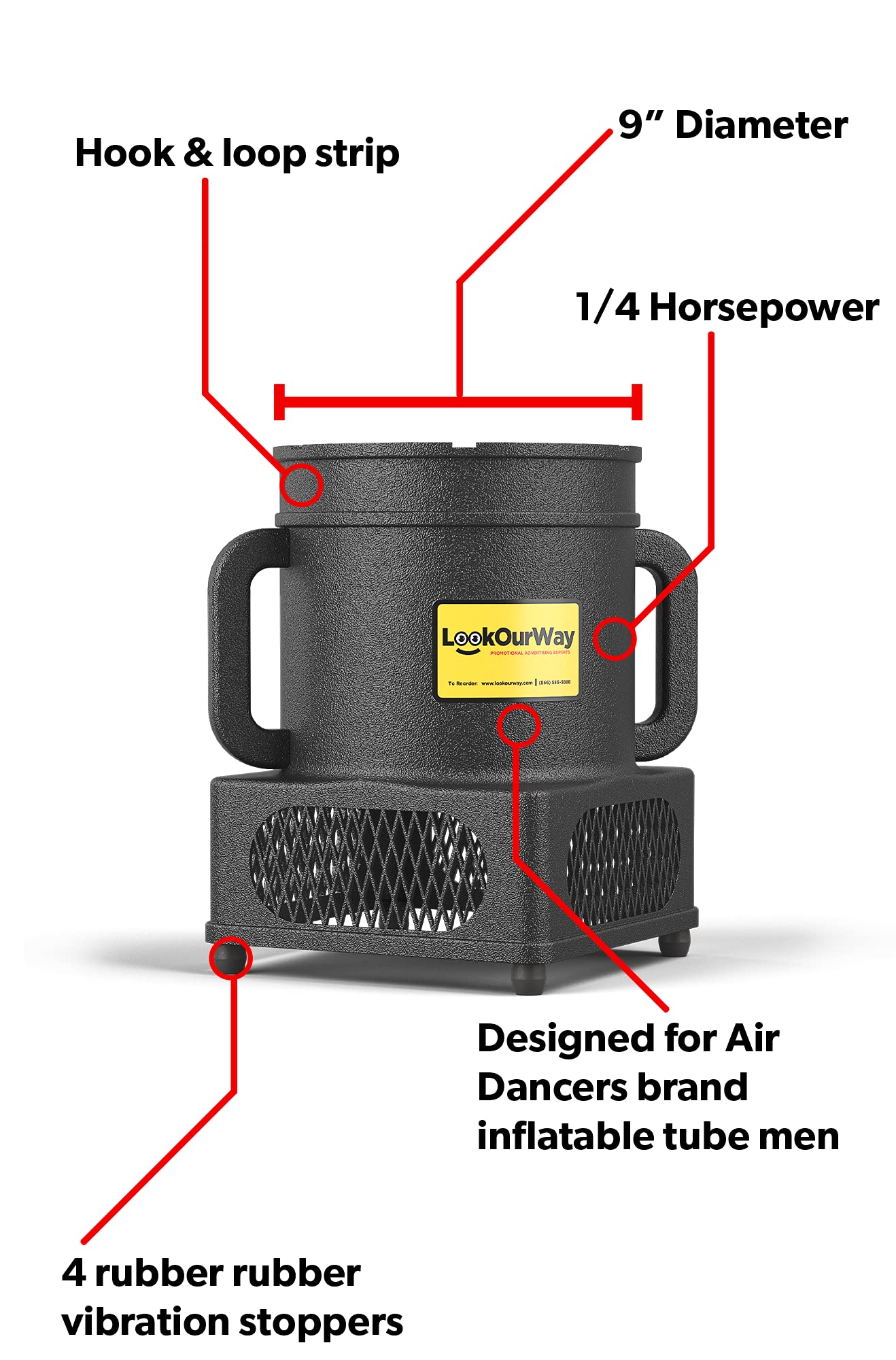 LookOurWay 7ft Air Dancer Inflatable Tube Man - Blue Wacky Waving Guy with Blower, Model 11M0200228CS9