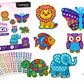 Ambitieux Diy Mosaic Art Kit For Kids | 6 Animal Boards, 450+ Foil Mosaic Stickers, 6 Shape & Color Sticker Sheets | Arts & Craf