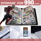 Lalasu Football Card Binder, 2024-2025 Football Trading Cards Binder with Wristband,990 Double Sided Pockets Sleeves PU Card Alb