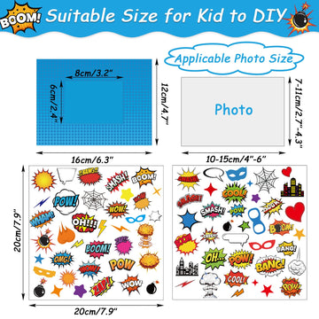Chiazllta 30 Pack Super Theme Hero Diy Picture Frame Craft Kit For Kids Fashion Hero Diy Photograph Craft Hero Children Stickers